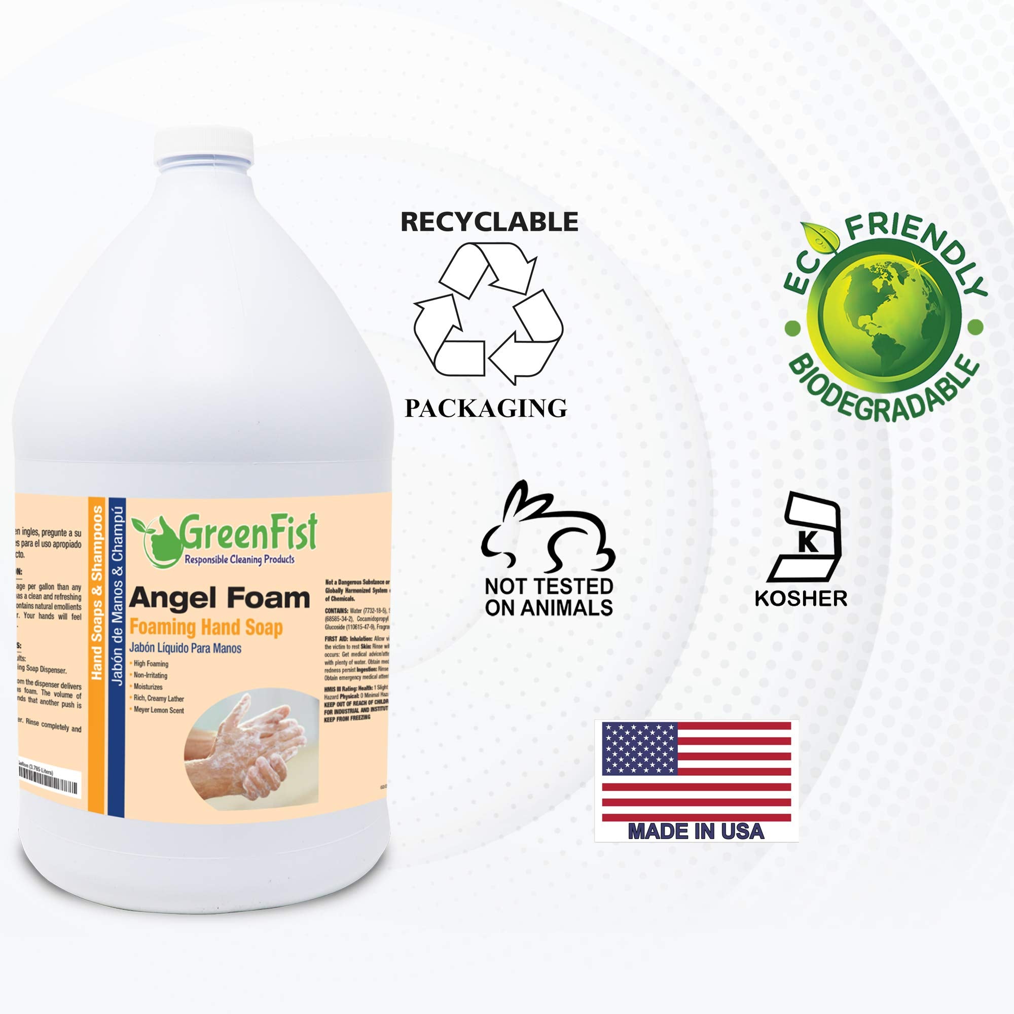 GreenFist foaming hand soap refill lemon bulk pack for shared spaces