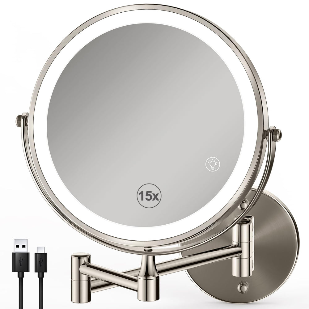 GreenFrom magnifying mirror 1x view for everyday makeup routine.