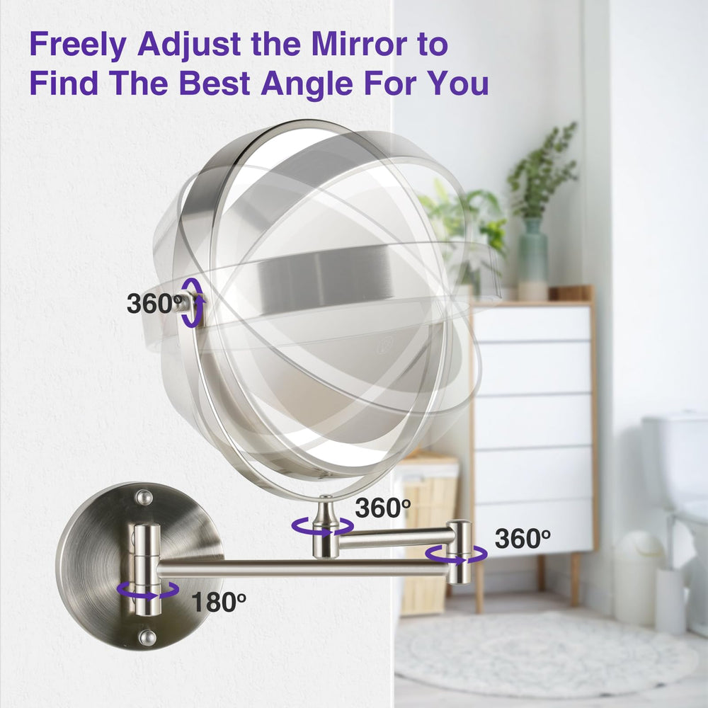 GreenFrom magnifying mirror 360-degree rotation for flexible viewing angles.