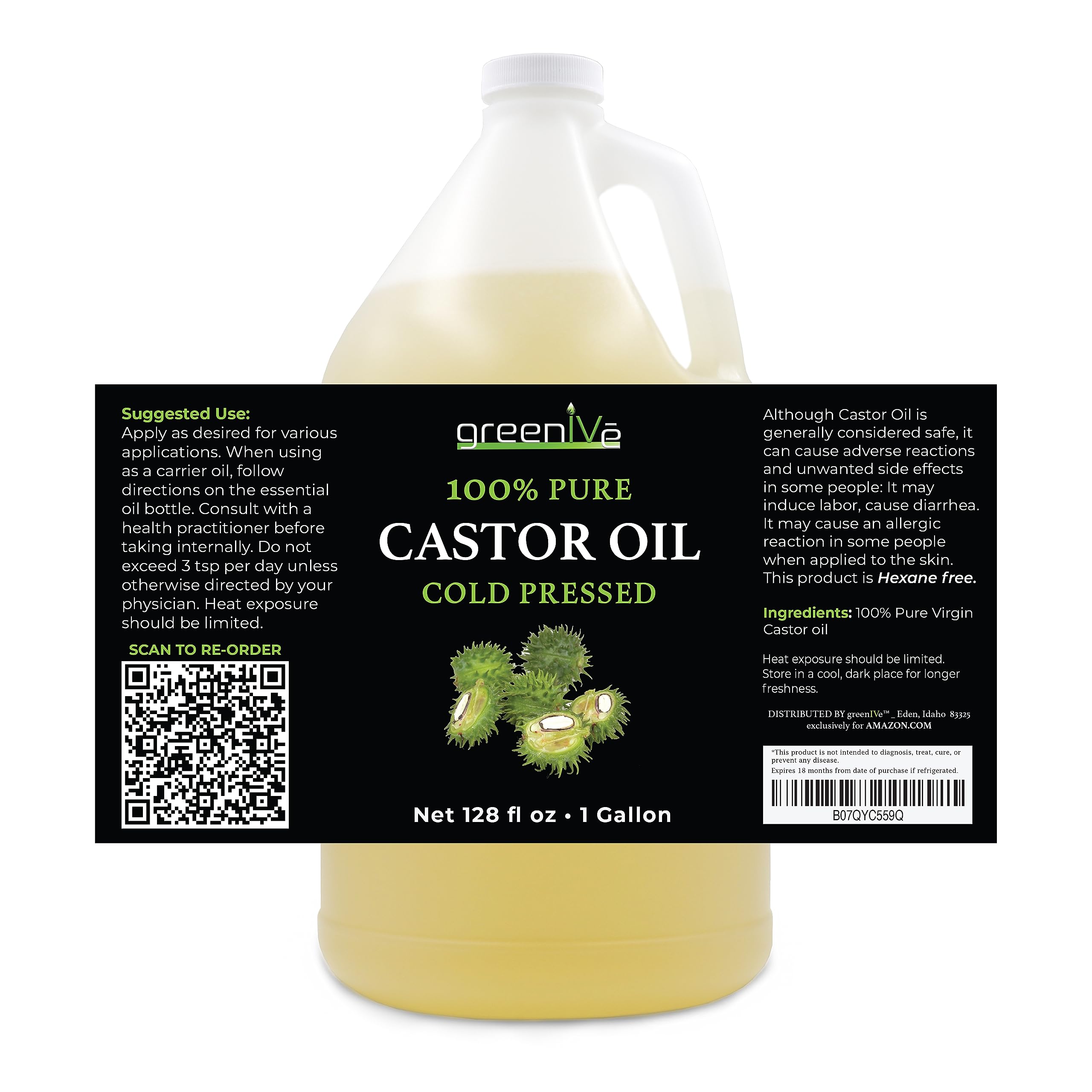 GreenIVe Castor Oil bottle with mascara wand demonstrates lash growth use