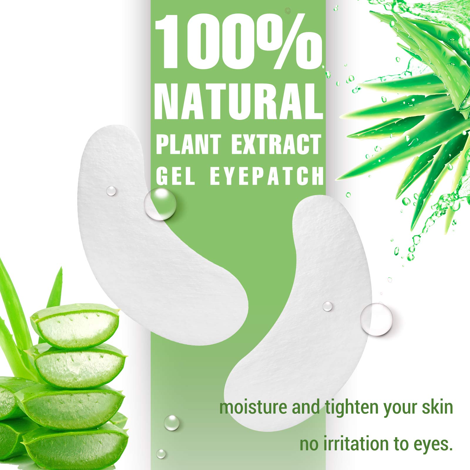 GreenLife hydrogel eye patches with aloe vera – soothing moisture during eyelash treatments