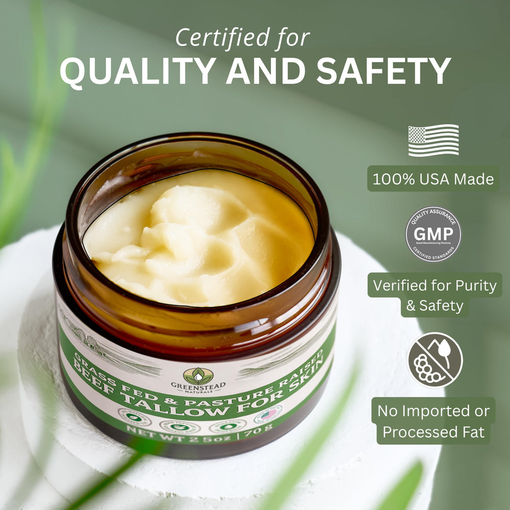 Greenstead Naturals cocoa butter pieces highlight rich, emollient ingredients for softness.