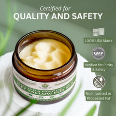 Greenstead Naturals cocoa butter pieces highlight rich, emollient ingredients for softness.