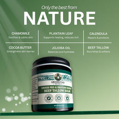 Greenstead Naturals whipped-tallow-balm texture close-up for skin nourishment.