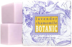 Greenwich Bay Lavender Chamomile bar highlighting calming aroma for spa-like relaxation.