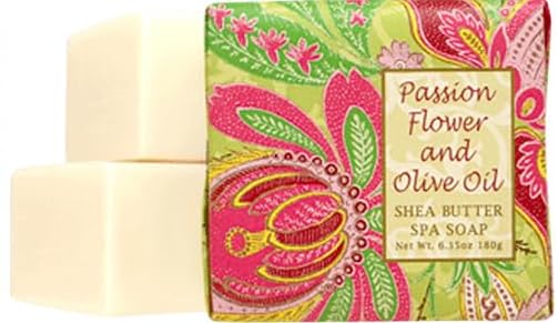 Greenwich Bay Passion Flower Olive Oil bar showcasing nourishing olive oil for smooth skin.