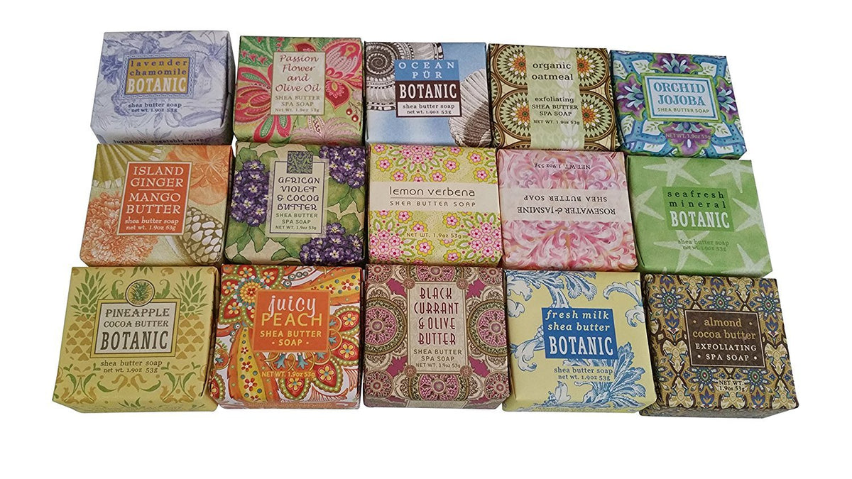 Greenwich Bay Trading Company Soap Sampler: fifteen mini bars for fragrance sampling and gifting