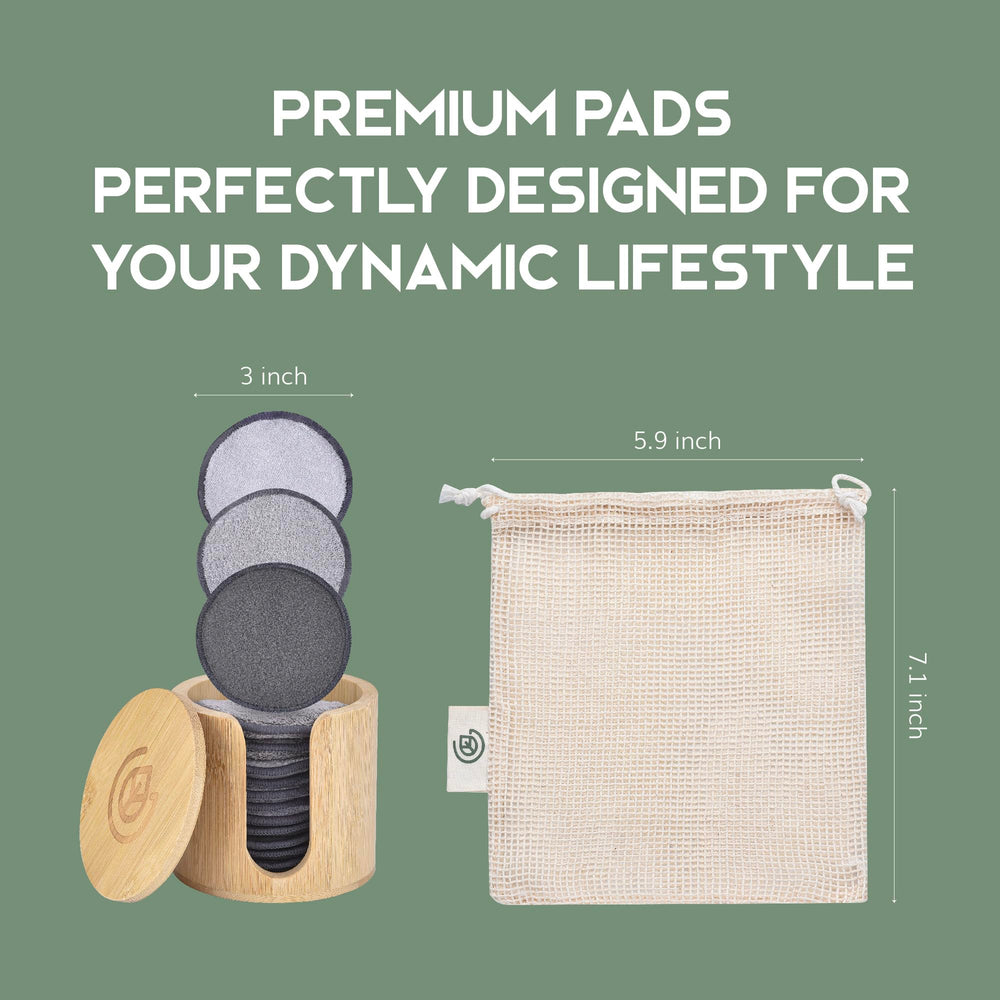 Greenzla bamboo storage holder keeps pads organized and accessible.
