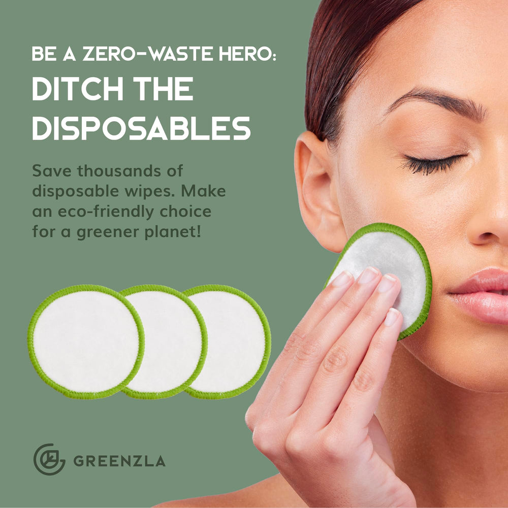 Greenzla pads in mesh laundry bag for easy washing.