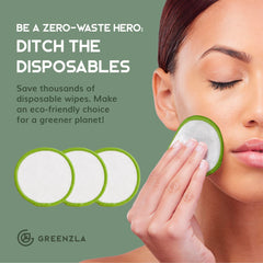 Greenzla pads in mesh laundry bag for easy washing.