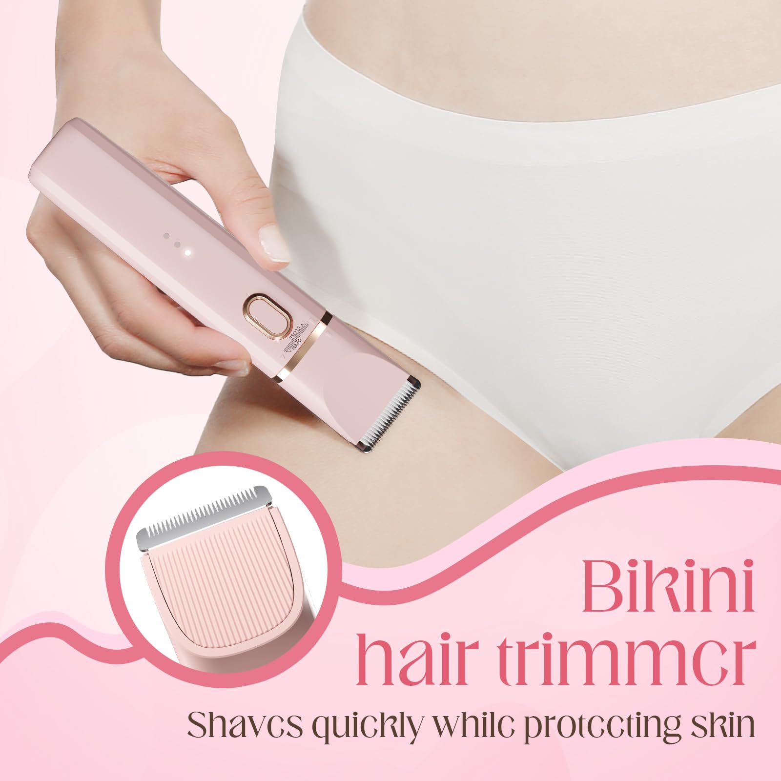 Gremiamo Bikini Trimmer ceramic blade for gentle shaving on sensitive skin.