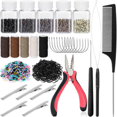 GrennMauler hair extension tools kit micro rings 2500 with silicone liner for gentle, secure hold during installation