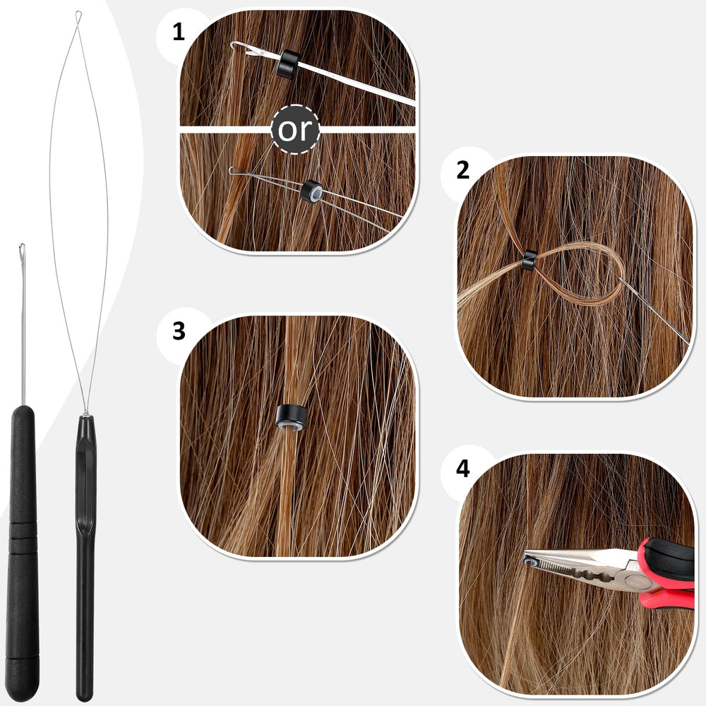 GrennMauler hair extension tools kit threader for fast, clean installation