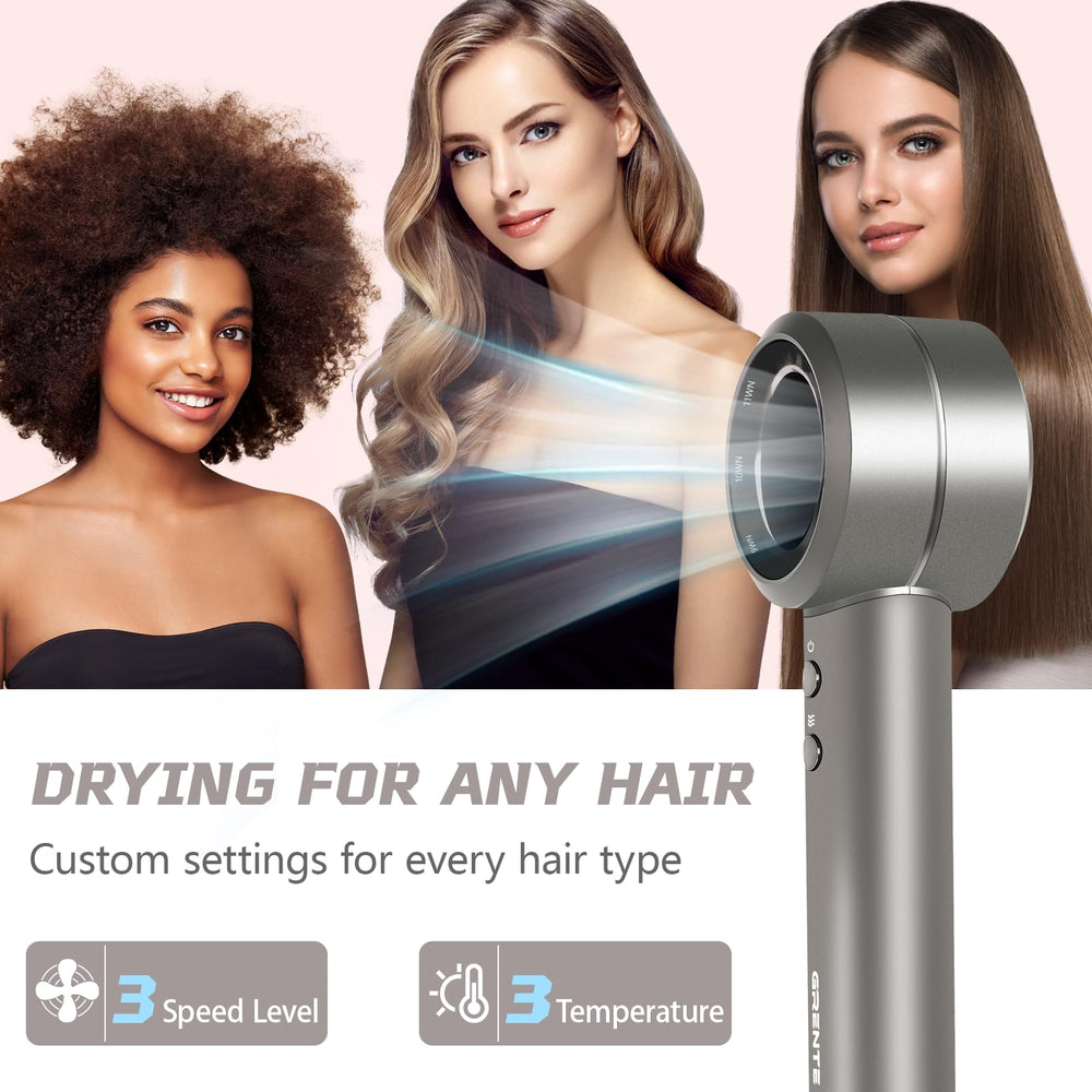 Grente hair dryer safety features include auto shut-off and protective filter.