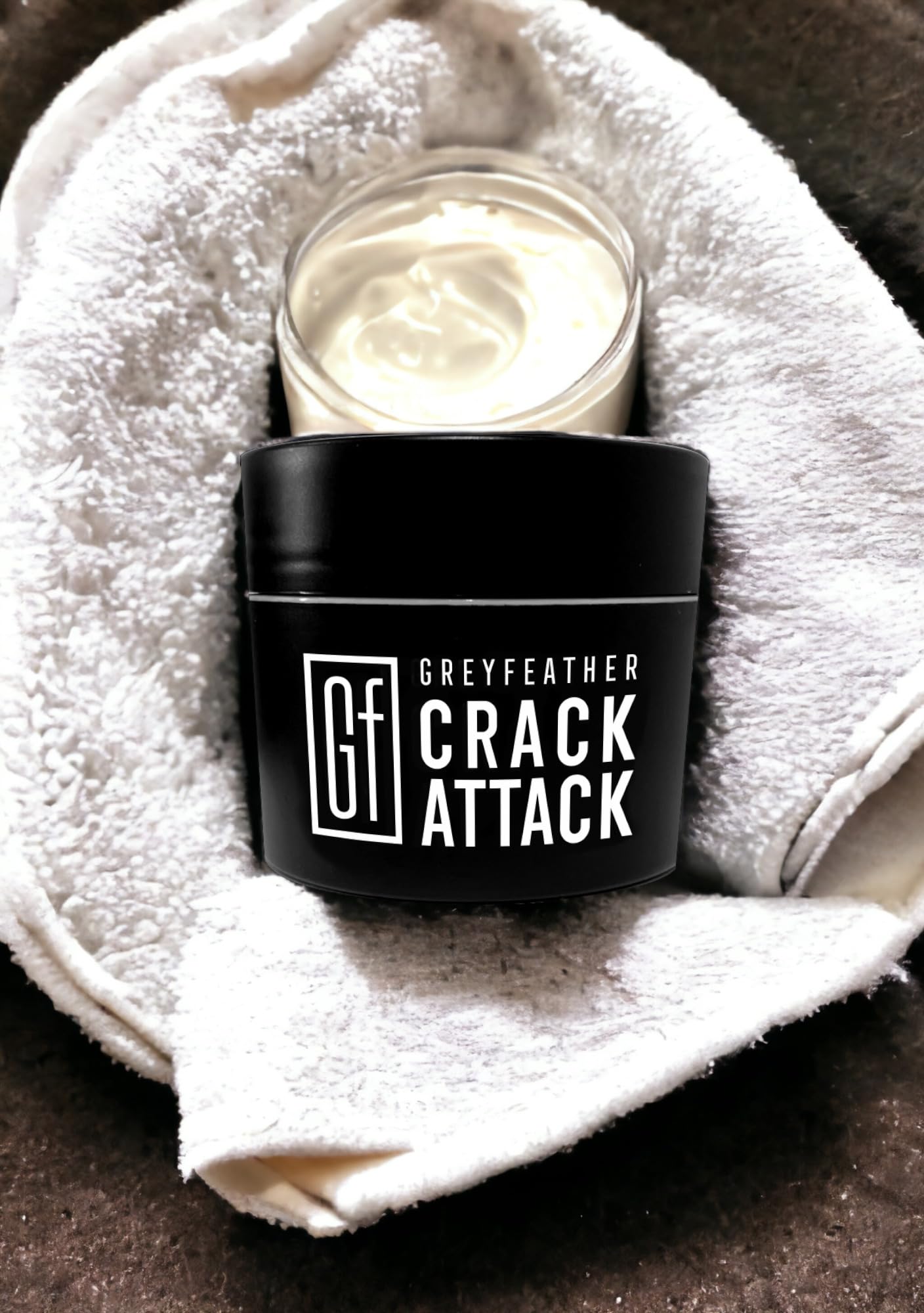 Greyfeather Crack Attack Hand Cream application on hand delivers non-greasy moisture for busy days.