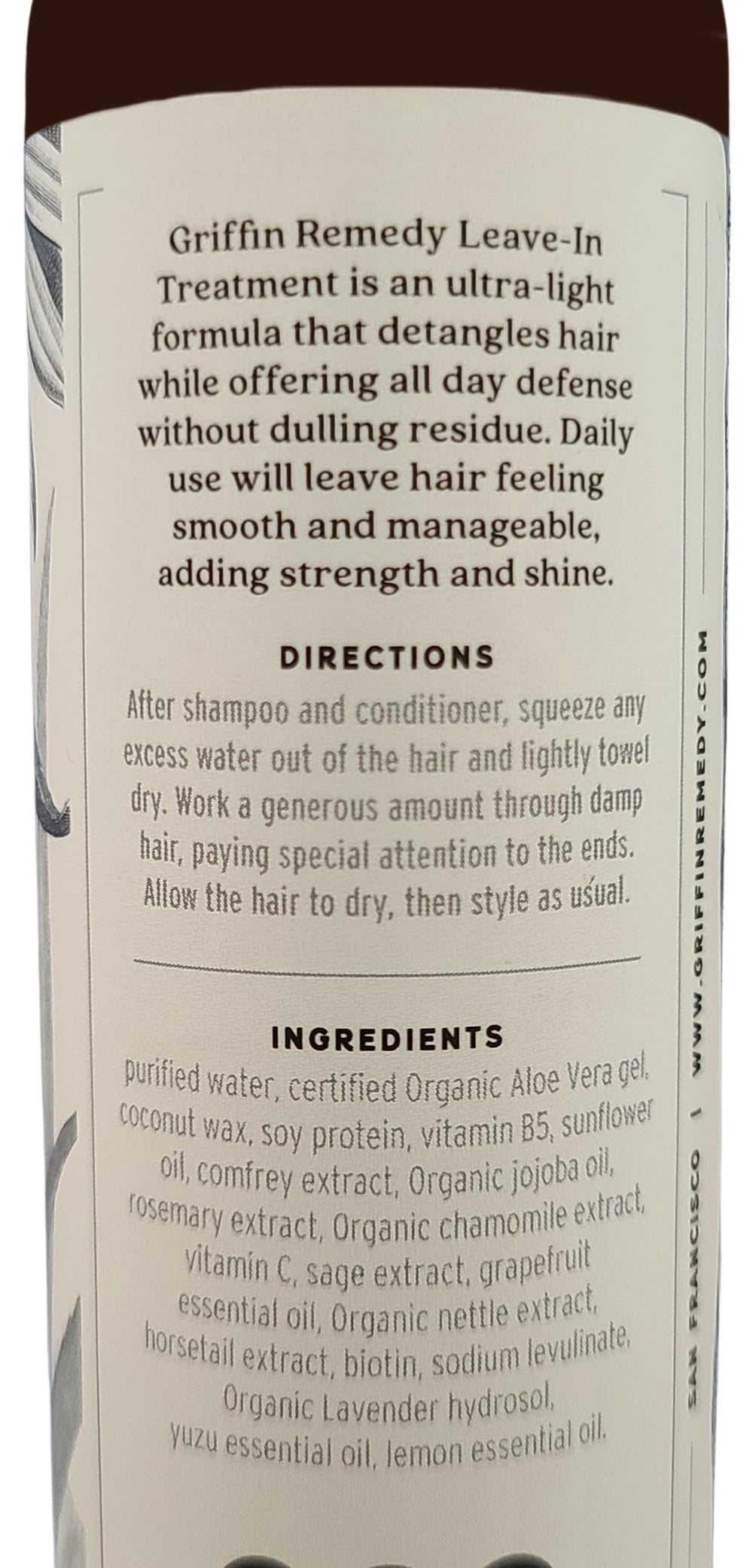 Griffin Remedy Leave-In Conditioner on frizz-prone hair for added shine