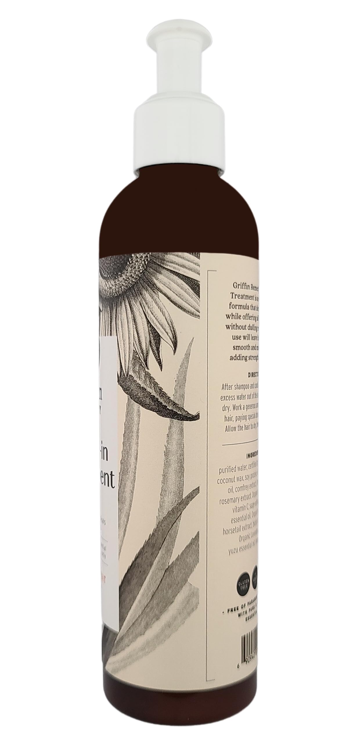 Griffin Remedy Leave-In Conditioner applied to wet hair for detangling ease