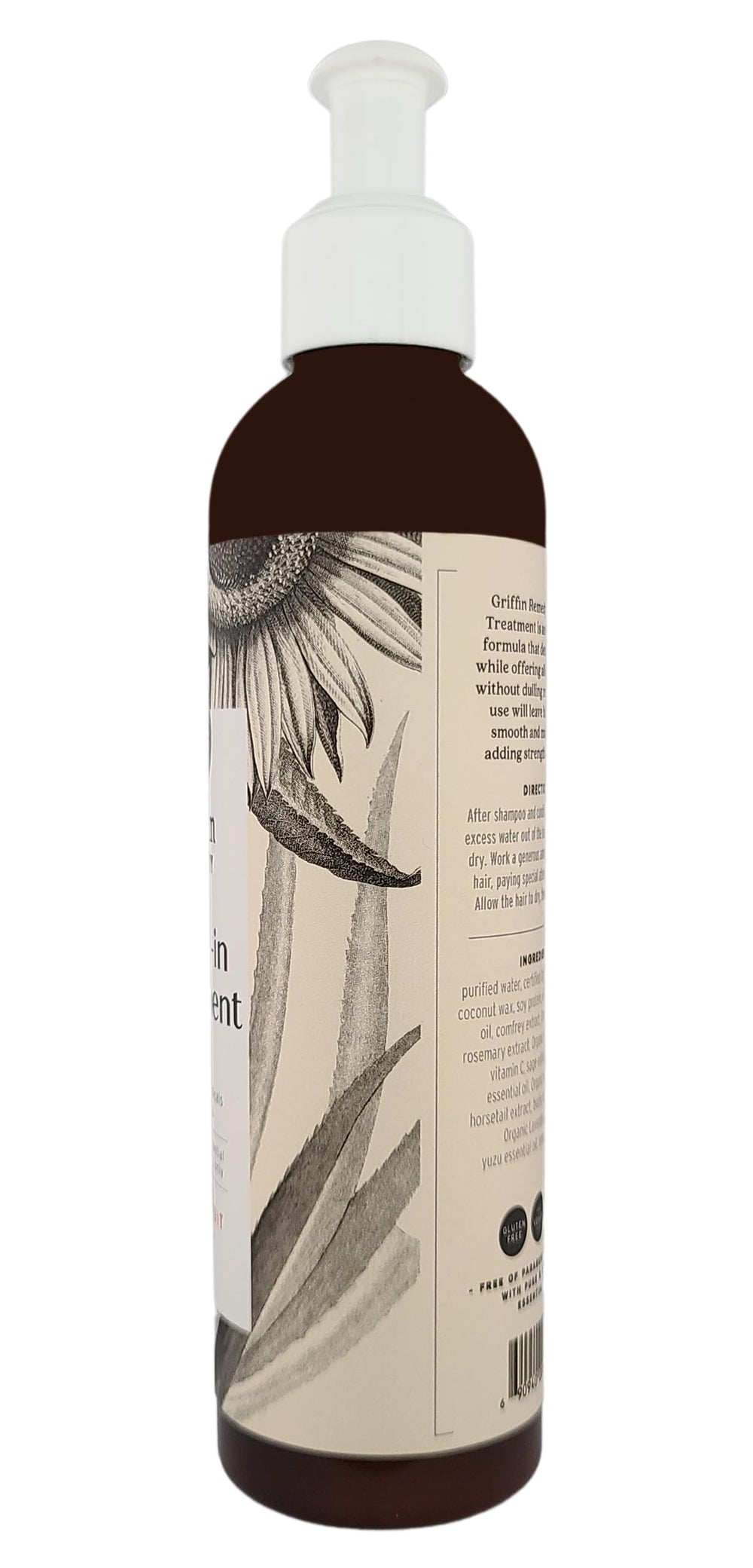 Griffin Remedy Leave-In Conditioner applied to wet hair for detangling ease