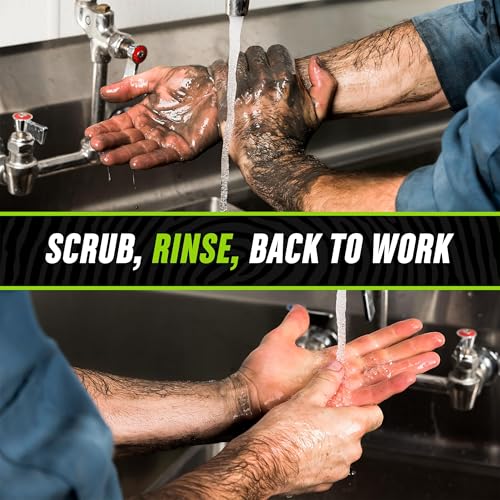 Grip Clean clay-infused technology pumice action lifts dirt while protecting skin