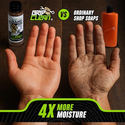 Grip Clean shop scene demonstrates use in garage tasks for heavy-duty cleaning