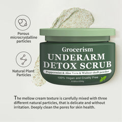 Grocerism Armpit Detox Scrub menthol cooling provides refreshing underarms during use.