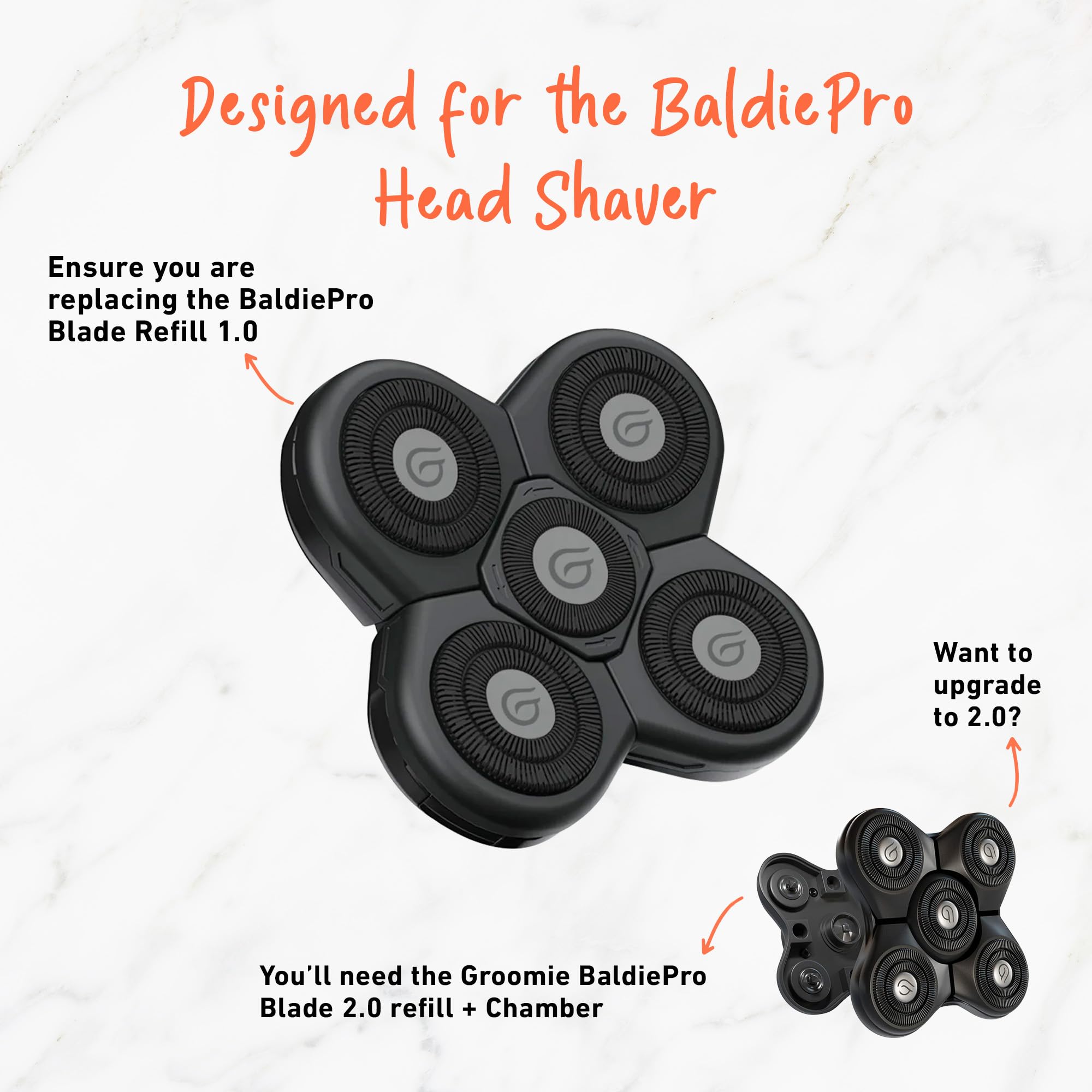 Groomie BaldiePro blade refill enabling quick 3-minute shave.