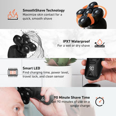 Groomie BaldiePro ergonomic handle provides stable control during head grooming