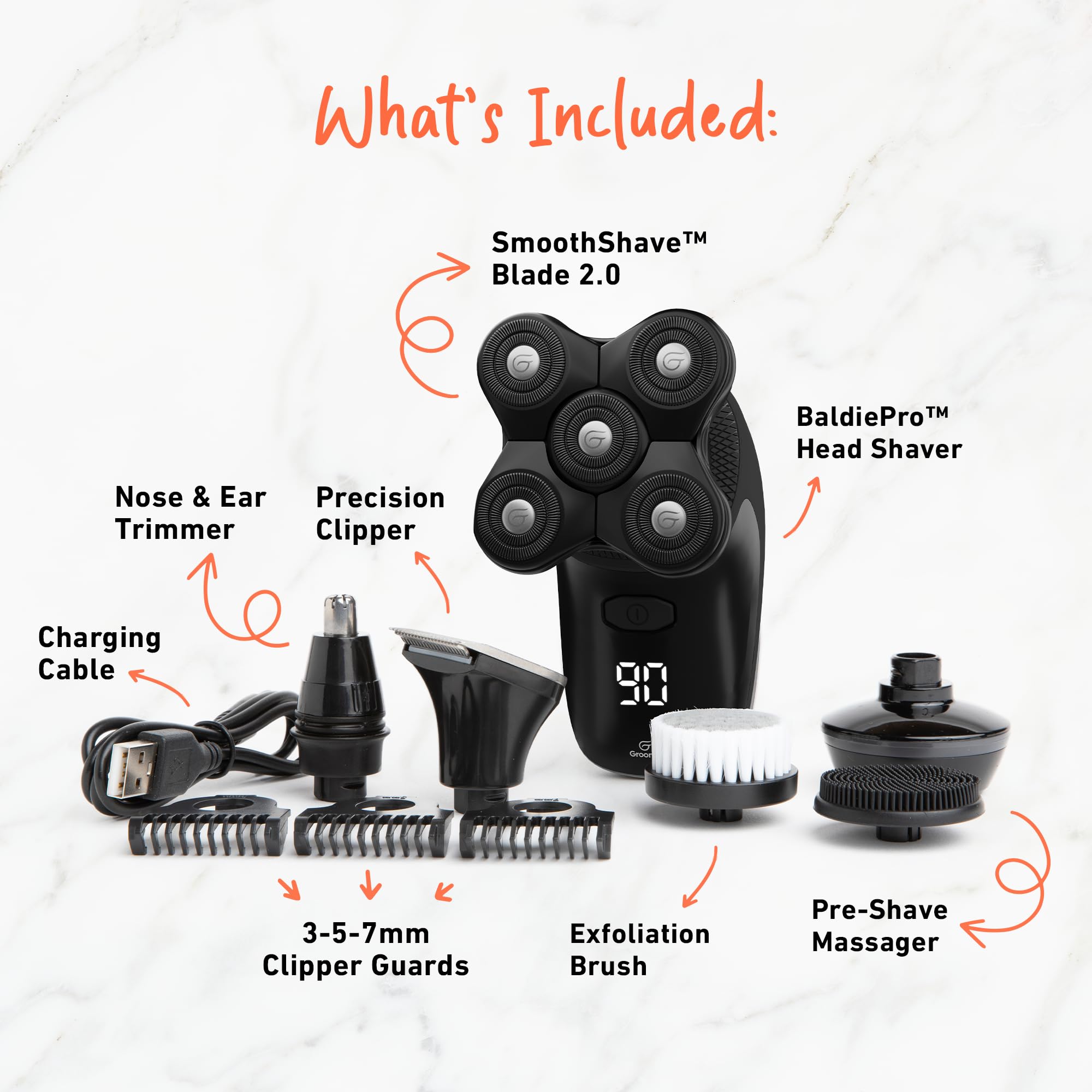 Groomie BaldiePro with SmoothShave Blade 2.0 delivering a close, comfortable shave
