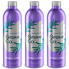 Grove Co hydrating hand soap refill pack for reduced plastic waste.