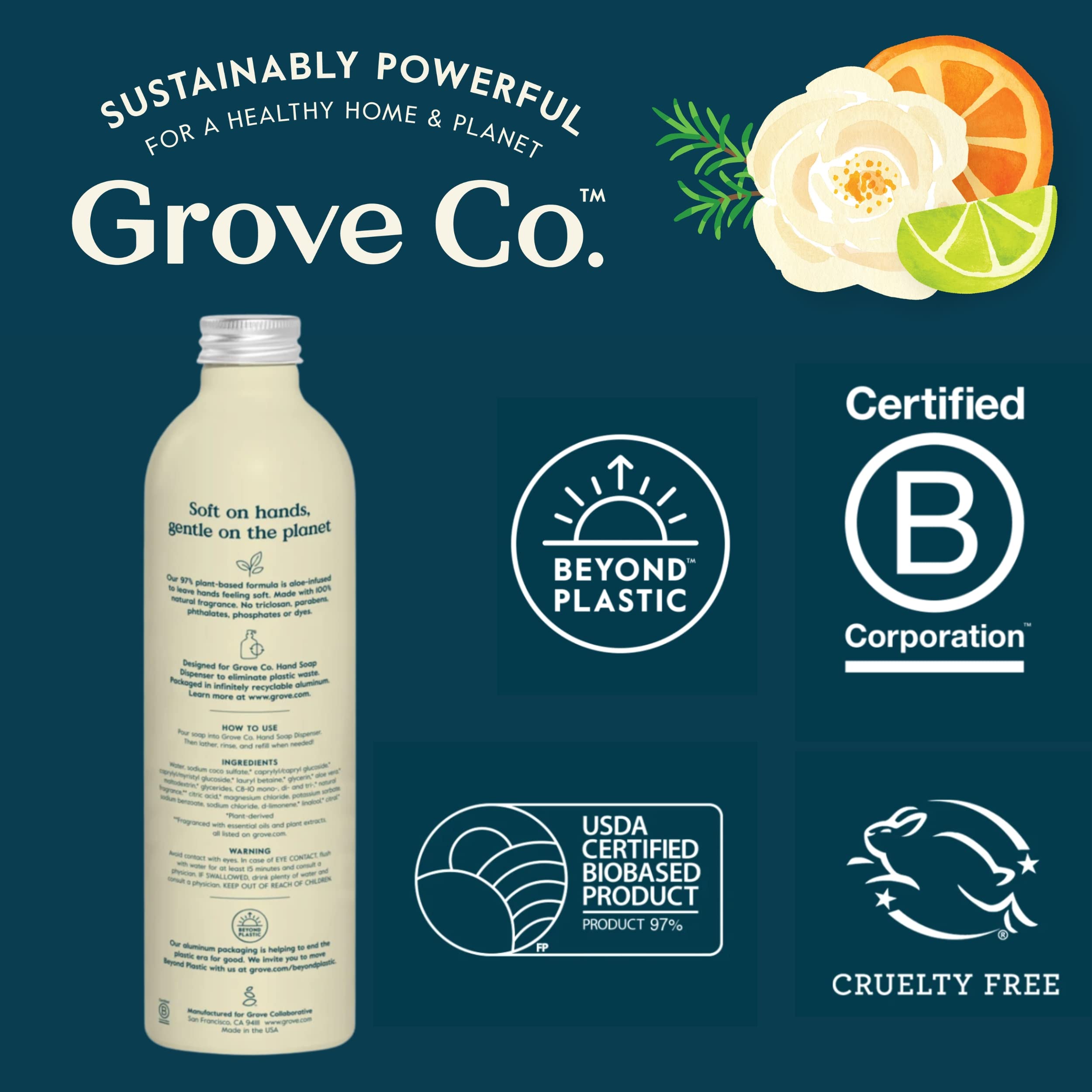 Grove Co. Reusable Hand Soap Dispenser paired demonstrates easy, eco-friendly setup.