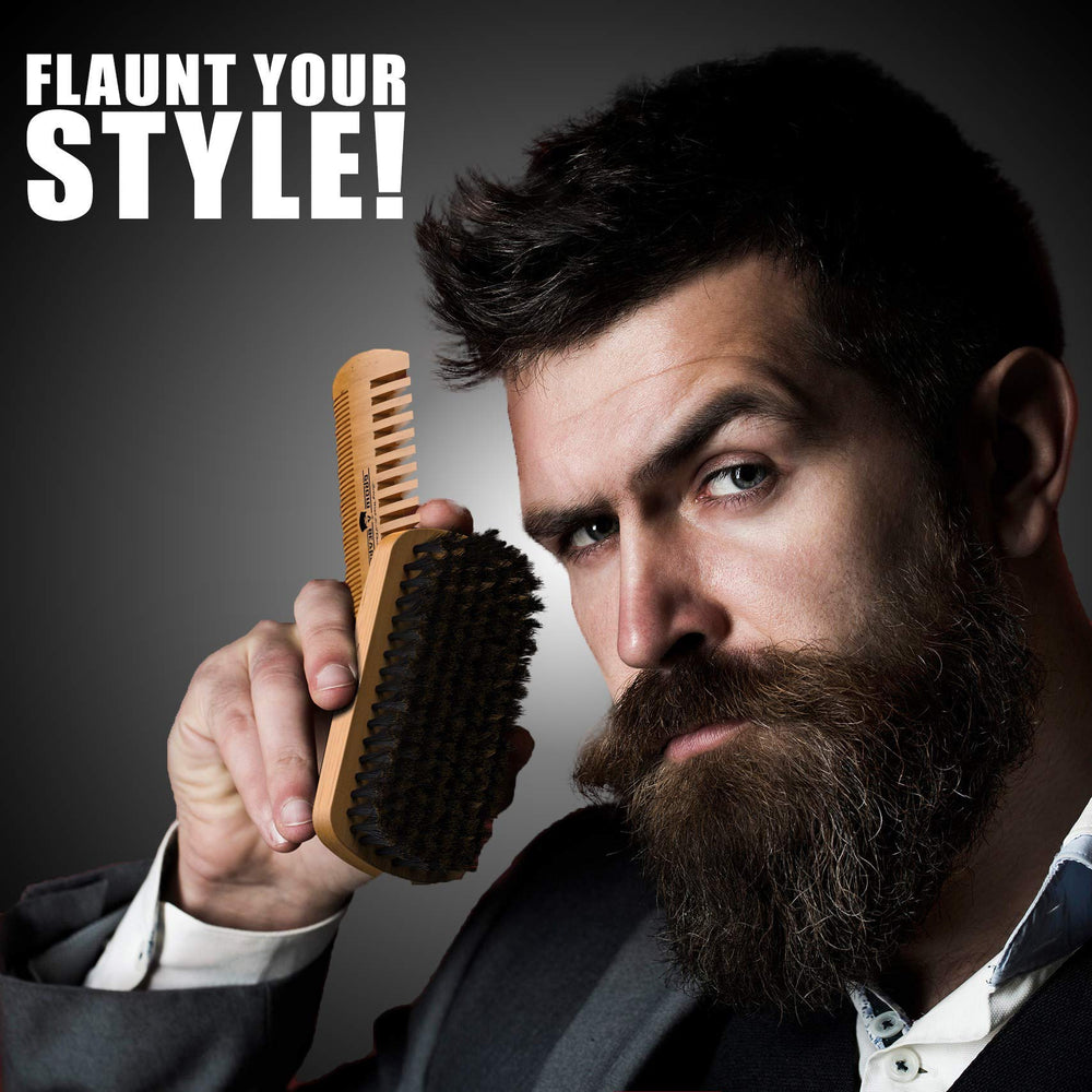 GROW ALPHA BEARD sandalwood balm tube delivering natural conditioning and shine