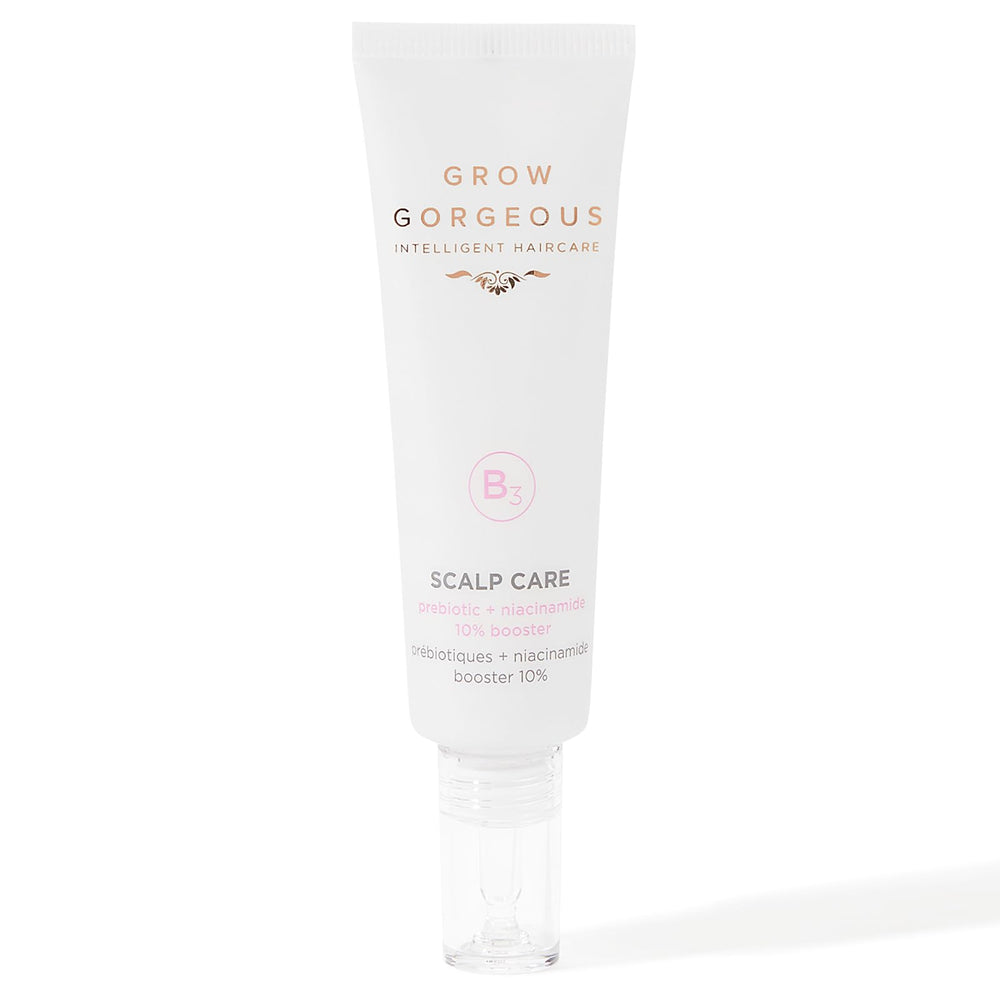 Grow Gorgeous booster bottle front view showing label and volumizing benefit