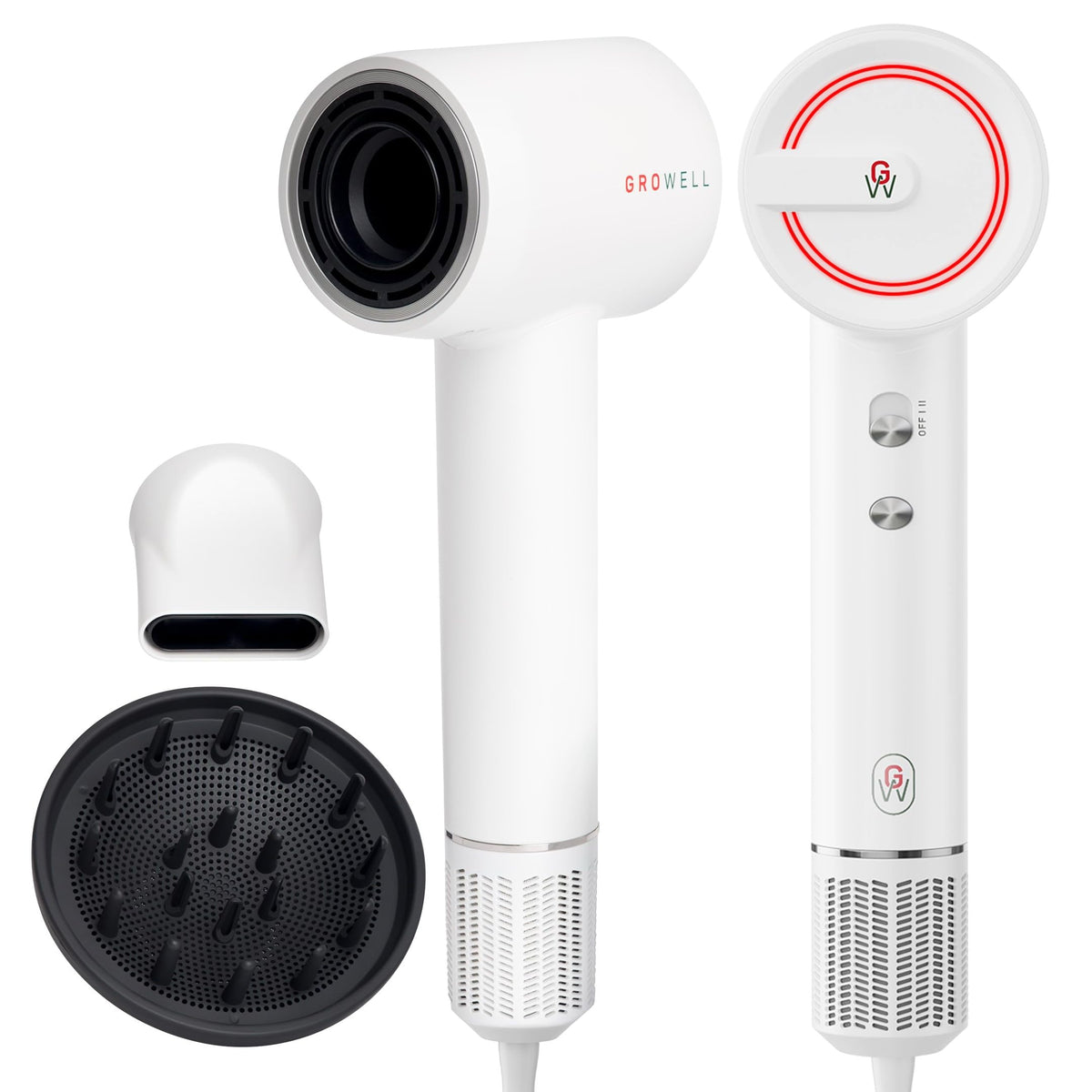 GroWell Growell ionic hair dryer with diffuser defines curls and reduces frizz