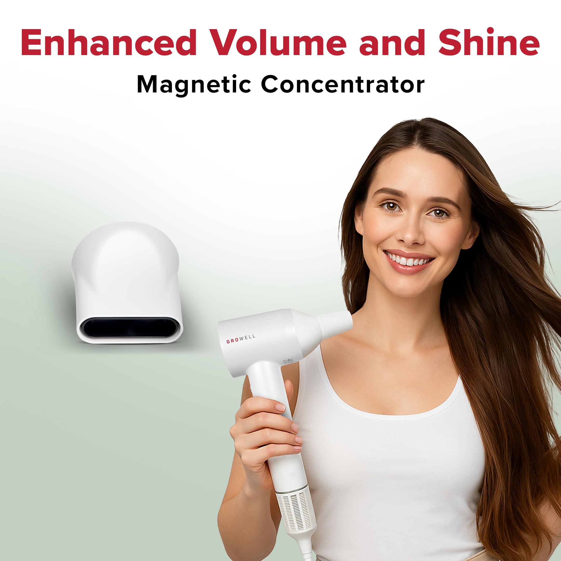 GroWell Growell ionic hair dryer operates quietly for comfortable styling sessions