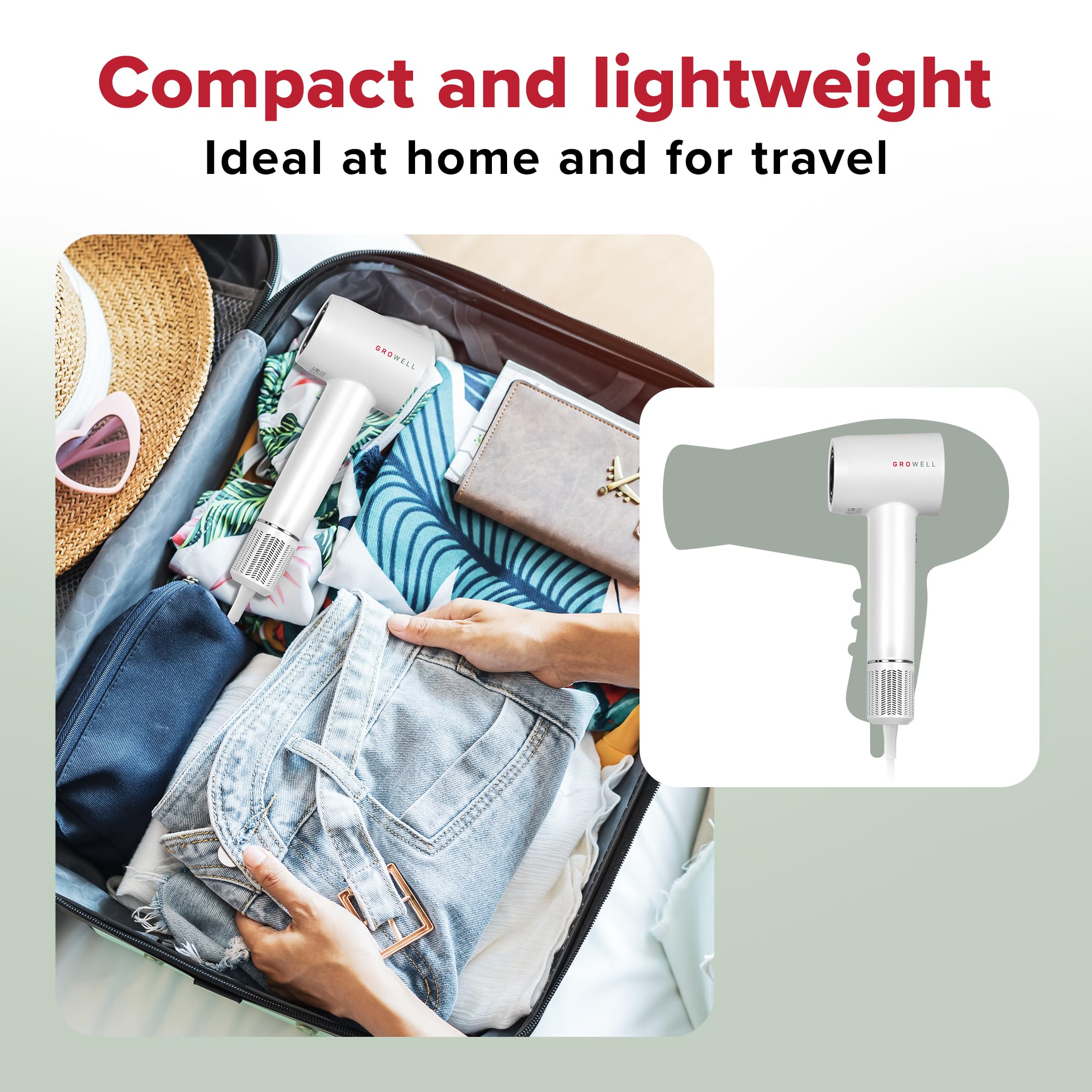 GroWell Growell ionic hair dryer wall bracket keeps setup tidy