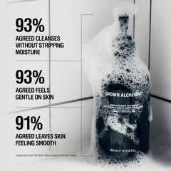 Grown Alchemist Energize Body Cleanser ingredients chamomile bergamot rosewood highlighted.