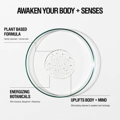 Grown Alchemist Energize cleanser pour shot showing gentle gel-to-foam cleansing.