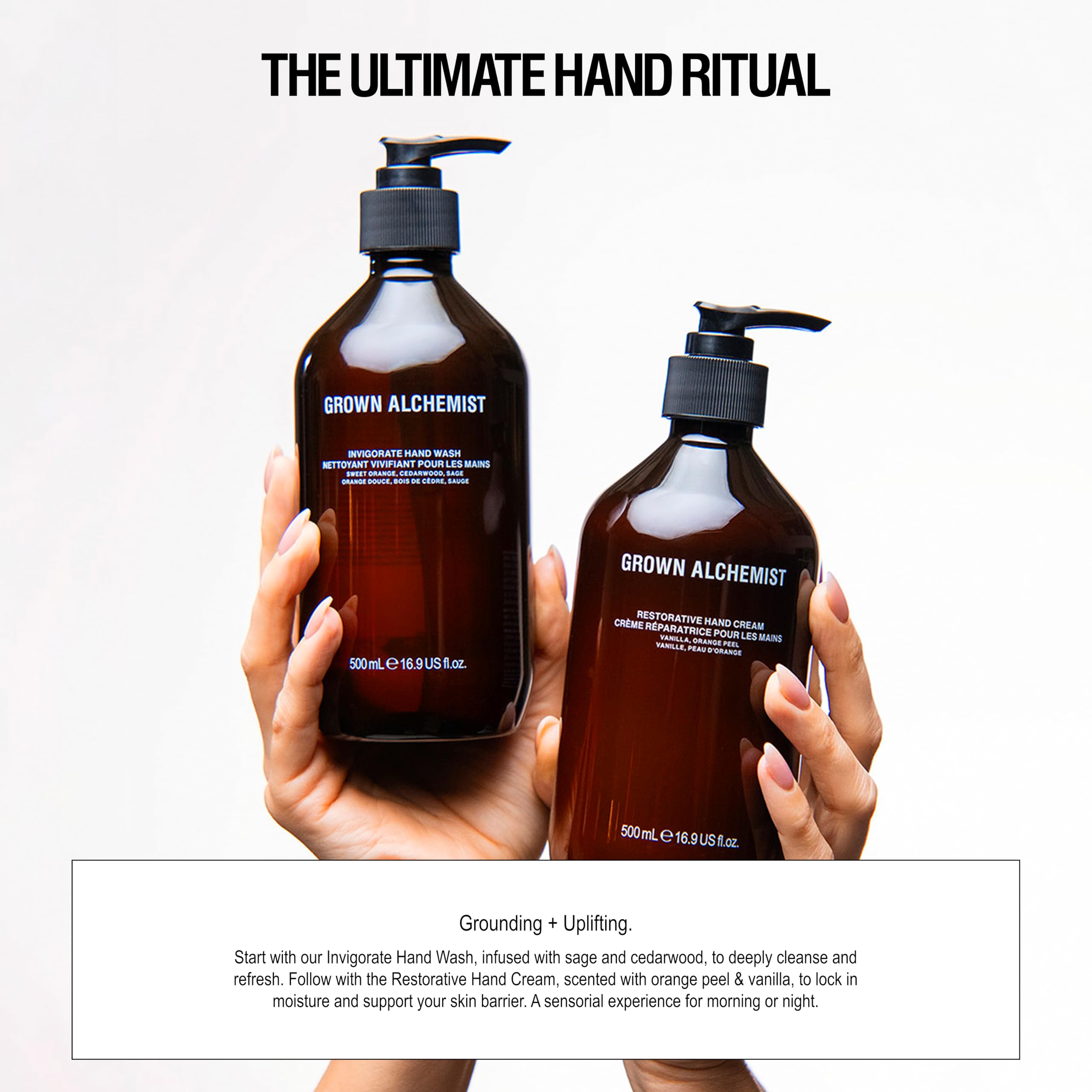 Grown Alchemist Invigorate Hand Wash foam capturing aromatic essential oils during use