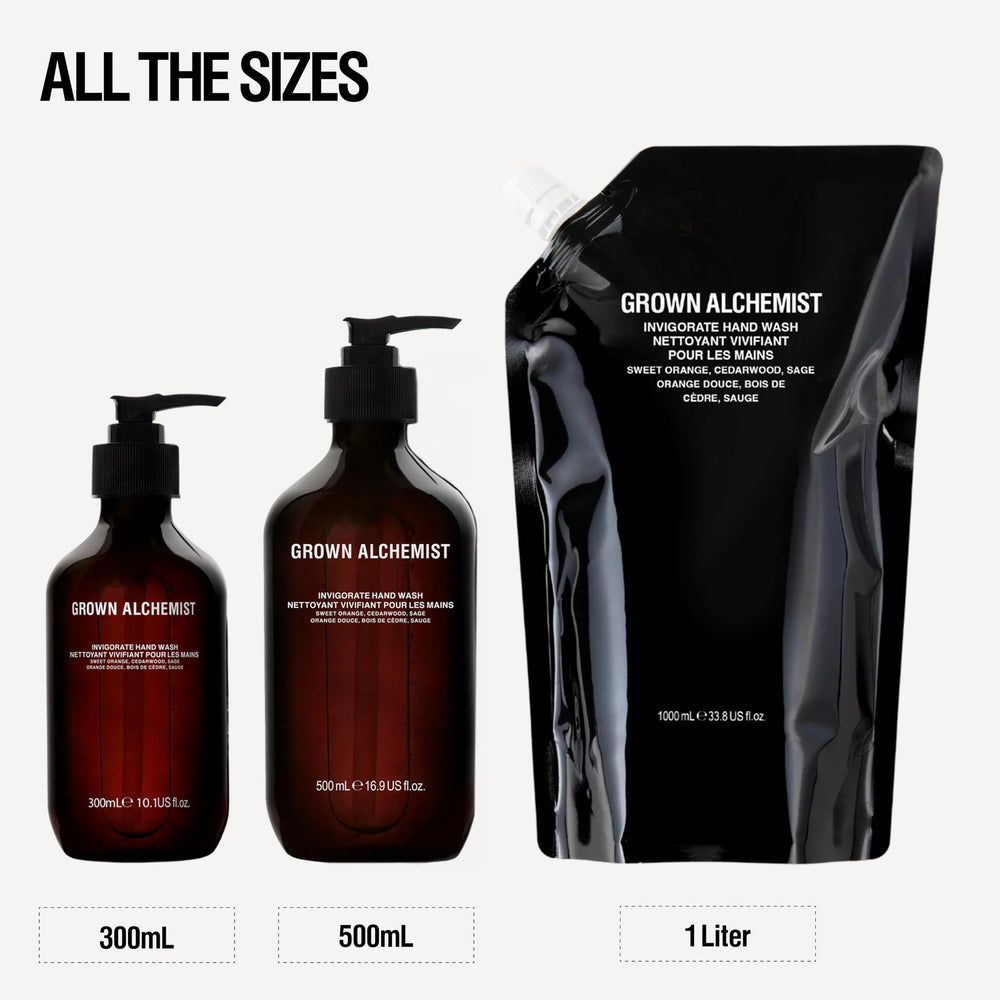 Grown Alchemist Invigorate Hand Wash rich lather ready for washing hands