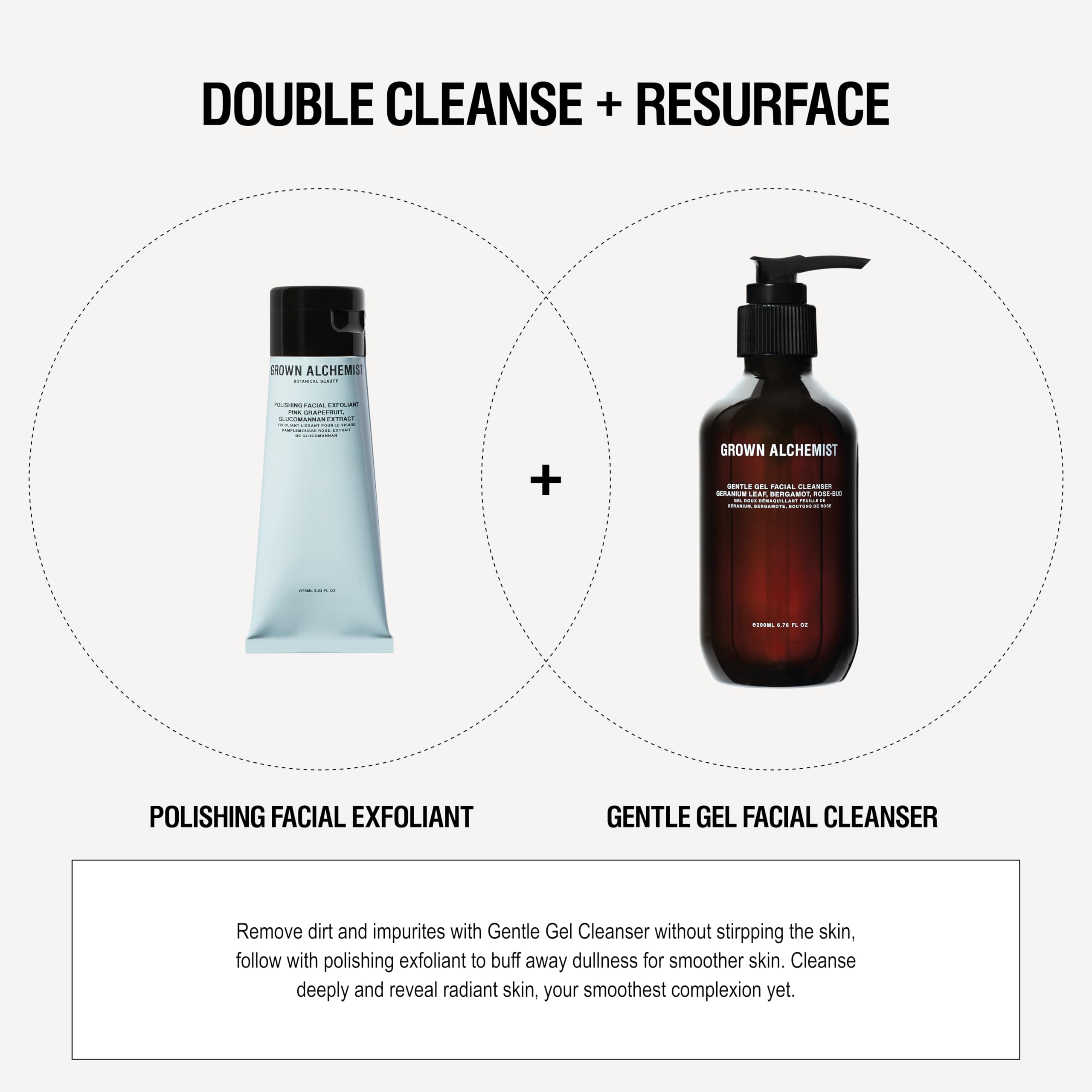Grown Alchemist Polishing Exfoliant on bathroom shelf for routine skincare