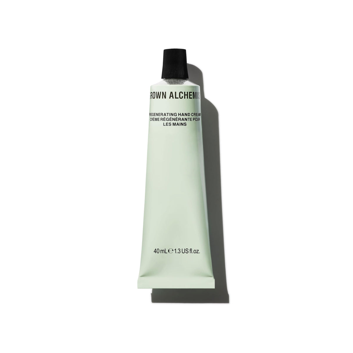 Grown Alchemist Regenerating Hand Cream bottle closeup showing premium packaging and non-greasy formula