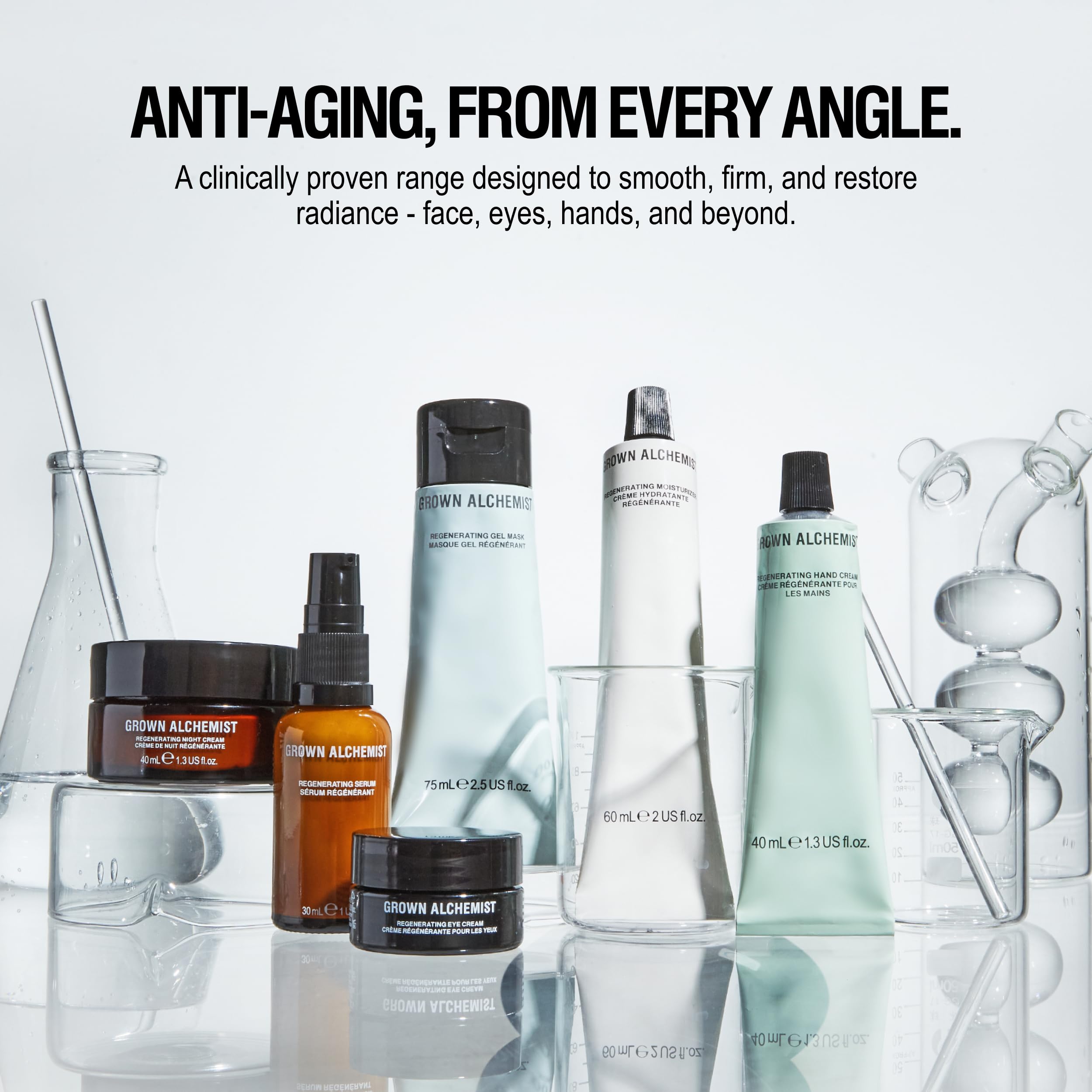 Grown Alchemist Regenerating Hand Cream packaging display emphasizing cruelty-free claim