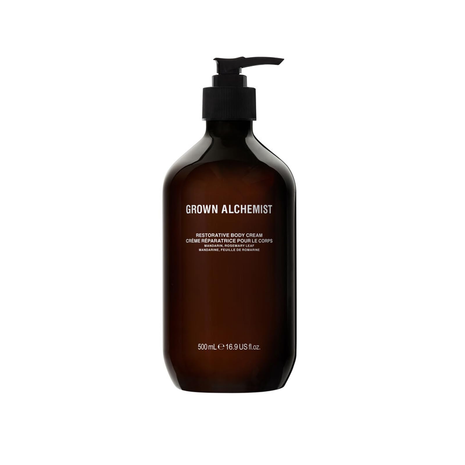 Grown Alchemist Restorative Body Cream packaging in premium jar suggesting luxurious hydration
