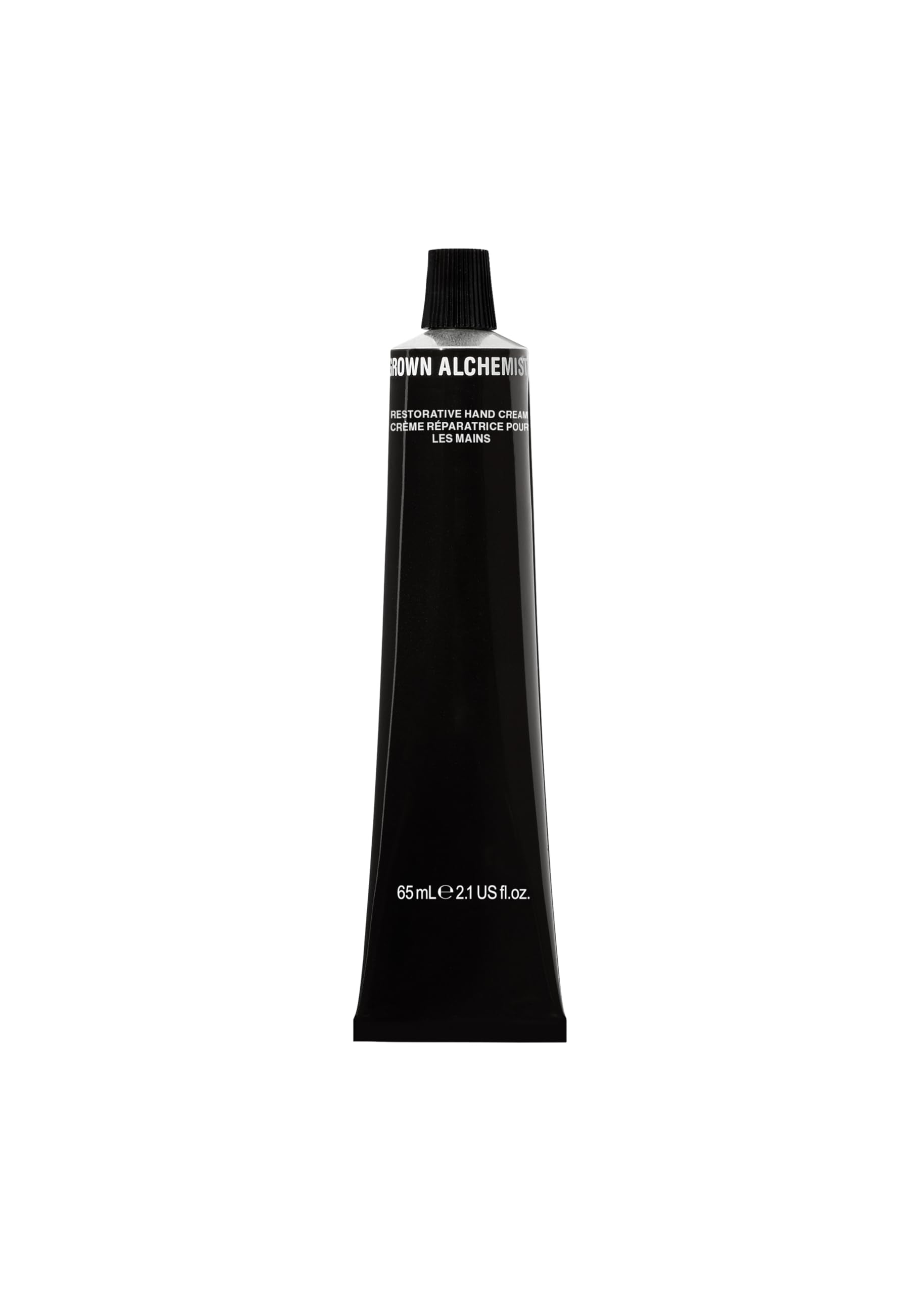 Grown Alchemist Hand Cream bottle showcasing vanilla-orange peel fragrance for daily nourishment.