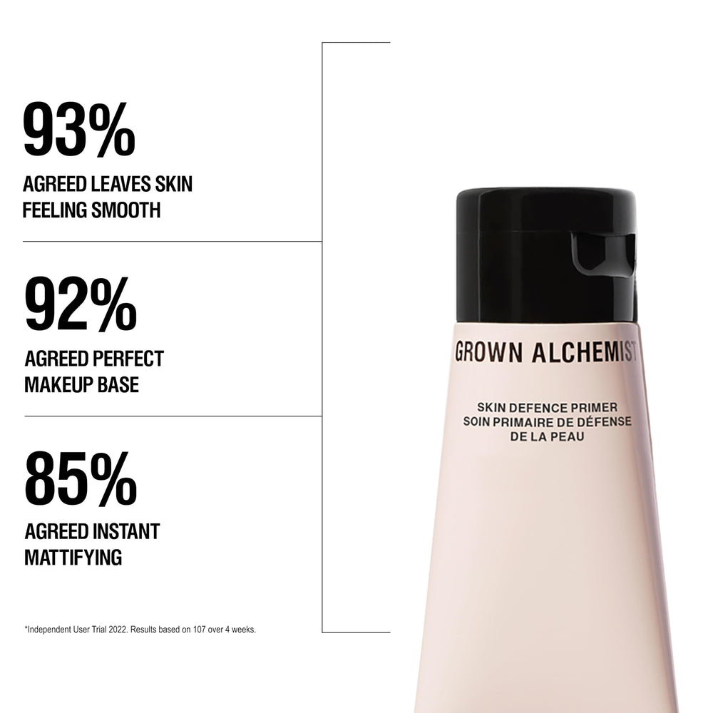 Grown Alchemist Skin Defense Primer closeup texture highlights subtle blurring for pores