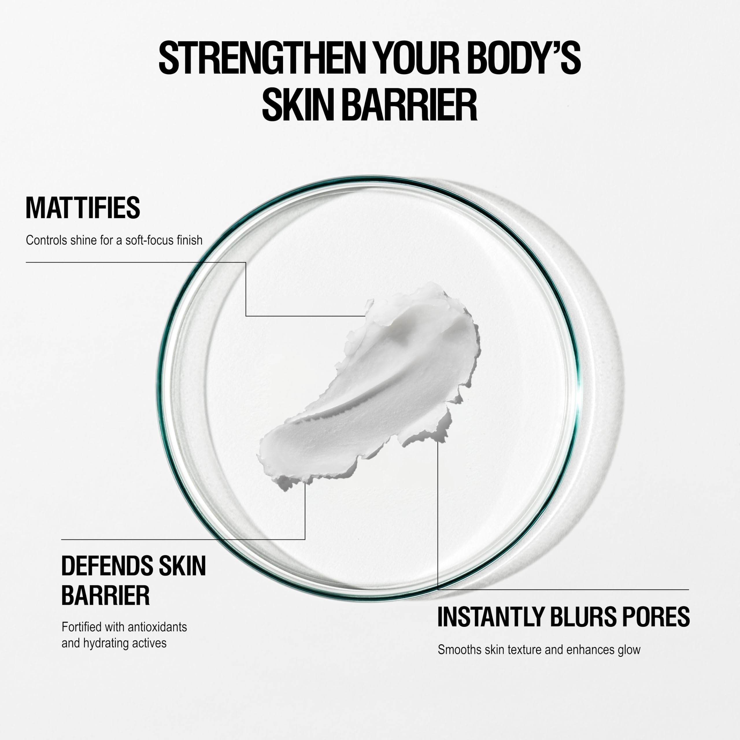 Grown Alchemist Skin Defense Primer dispense bottle demonstrates precise application and light matte glow