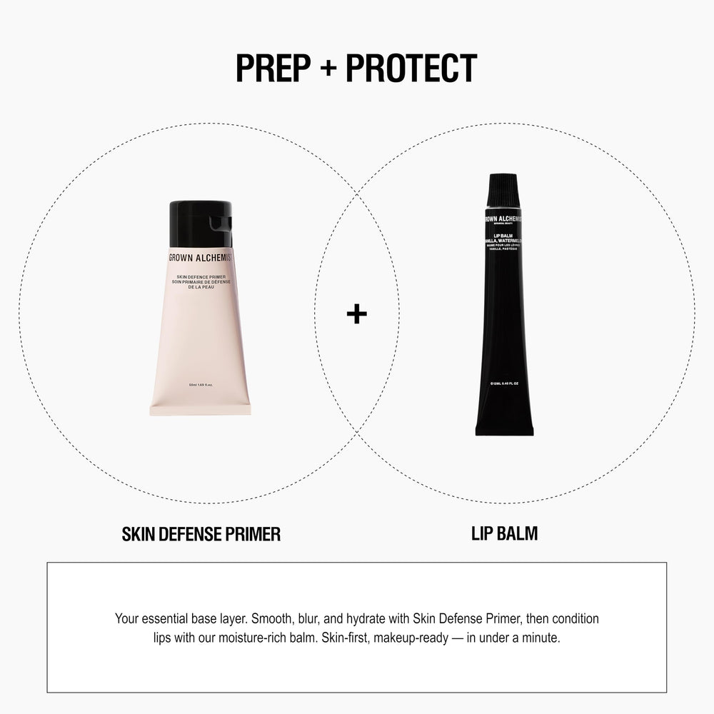 Grown Alchemist Skin Defense Primer routine shot emphasizes vegan and cruelty-free values