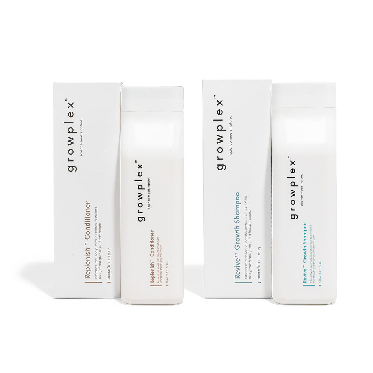 GROWPLEX front bundle packaging showing both shampoo and conditioner for easy selection