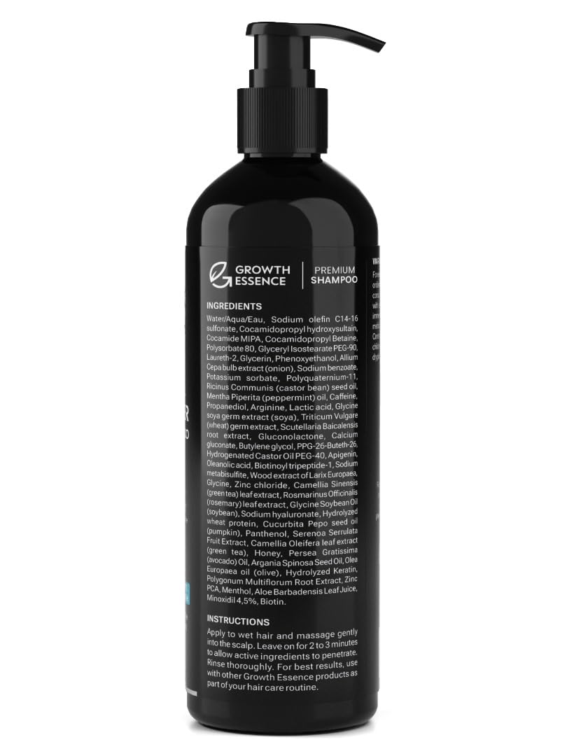 Growth Essence application directions for best results in wash routine.
