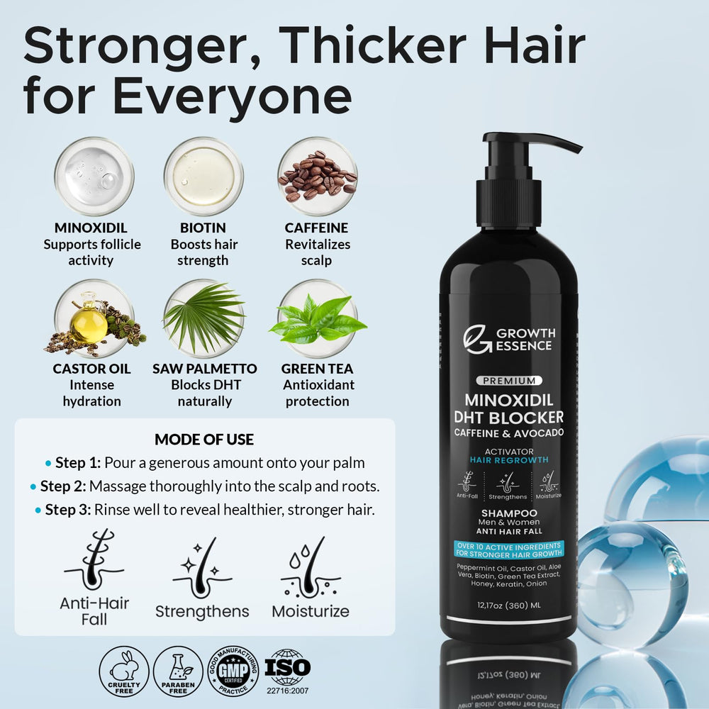 Growth Essence onion extract supports scalp nourishment during routine.